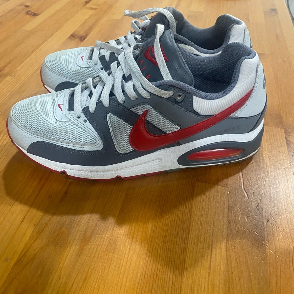 Nike Men’s Sneakers in Gray, White & Red Swoosh